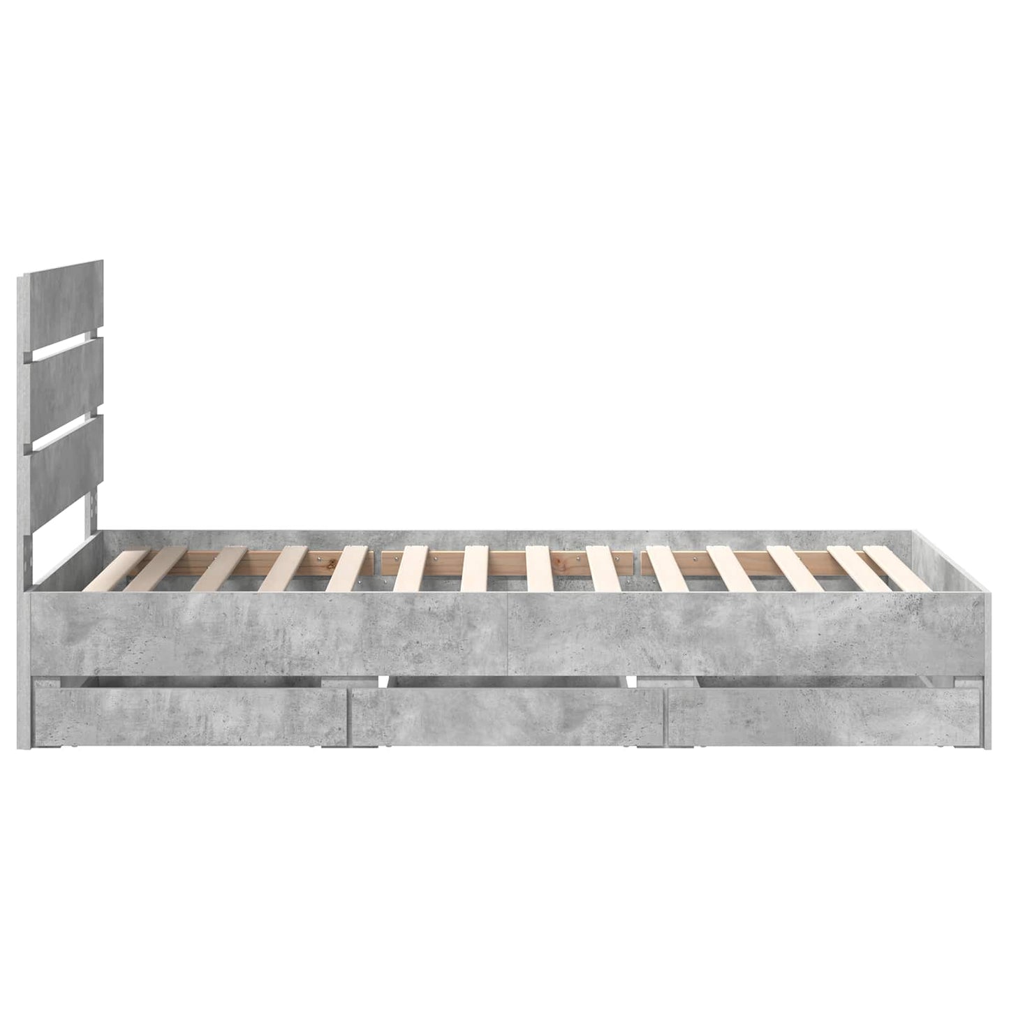 Struttura del letto con cassetto Grigio cemento 75 x 190 cm | homemem39