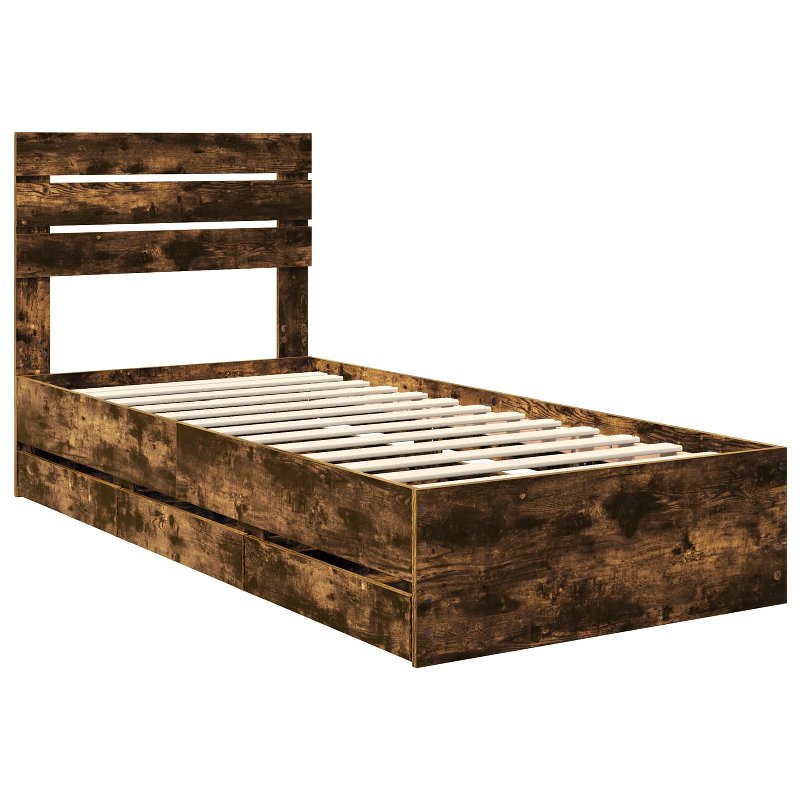 Struttura del letto con cassetto Rovere fumé 75 x 190 cm | homemem39