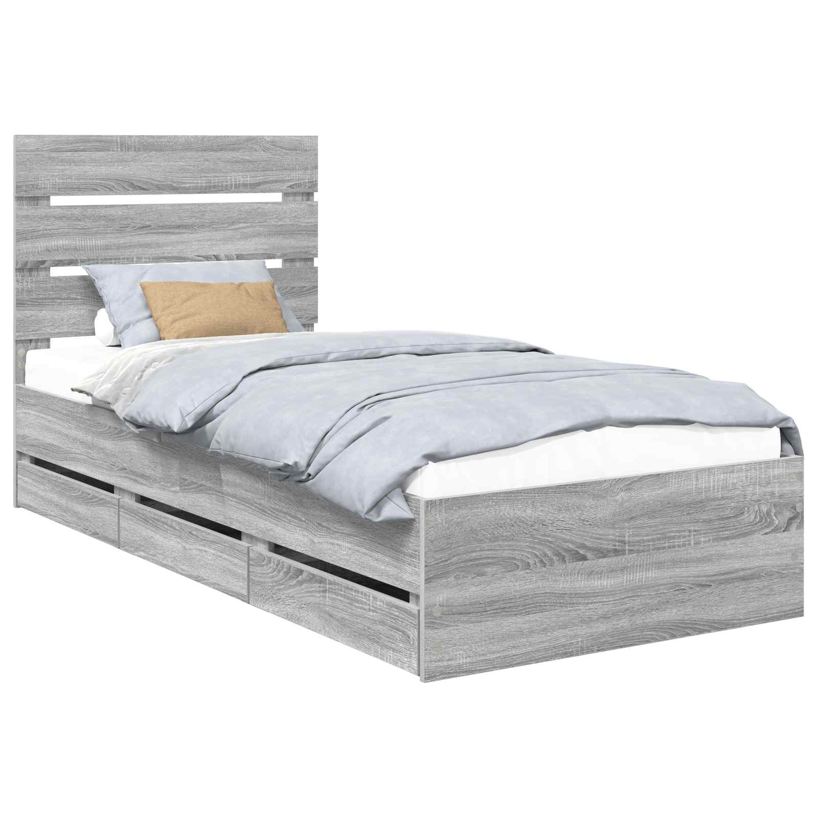 Struttura del letto con cassetto Grigio Sonoma 75 x 190 cm | homemem39