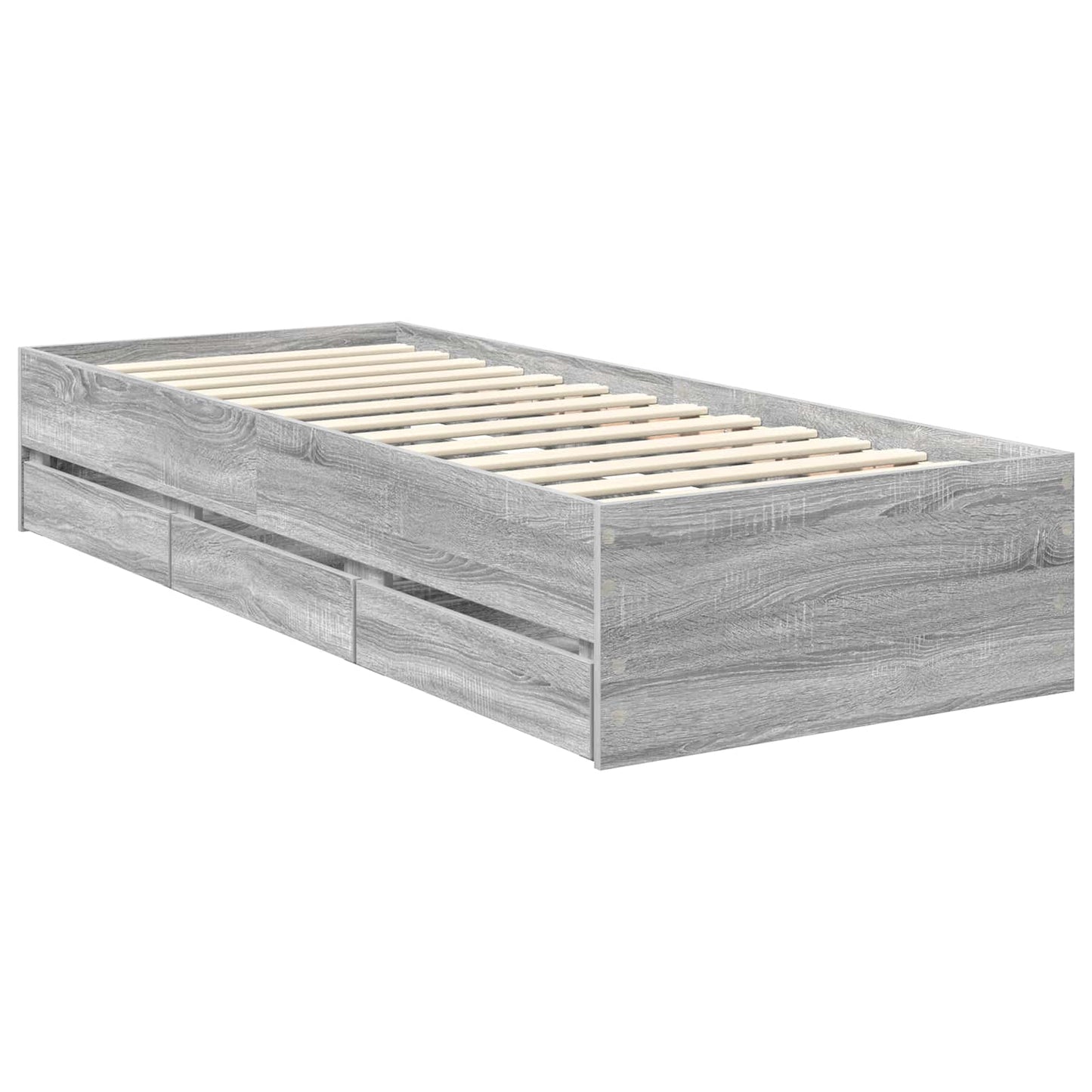 Struttura del letto con cassetto Grigio Sonoma 75 x 190 cm | homemem39