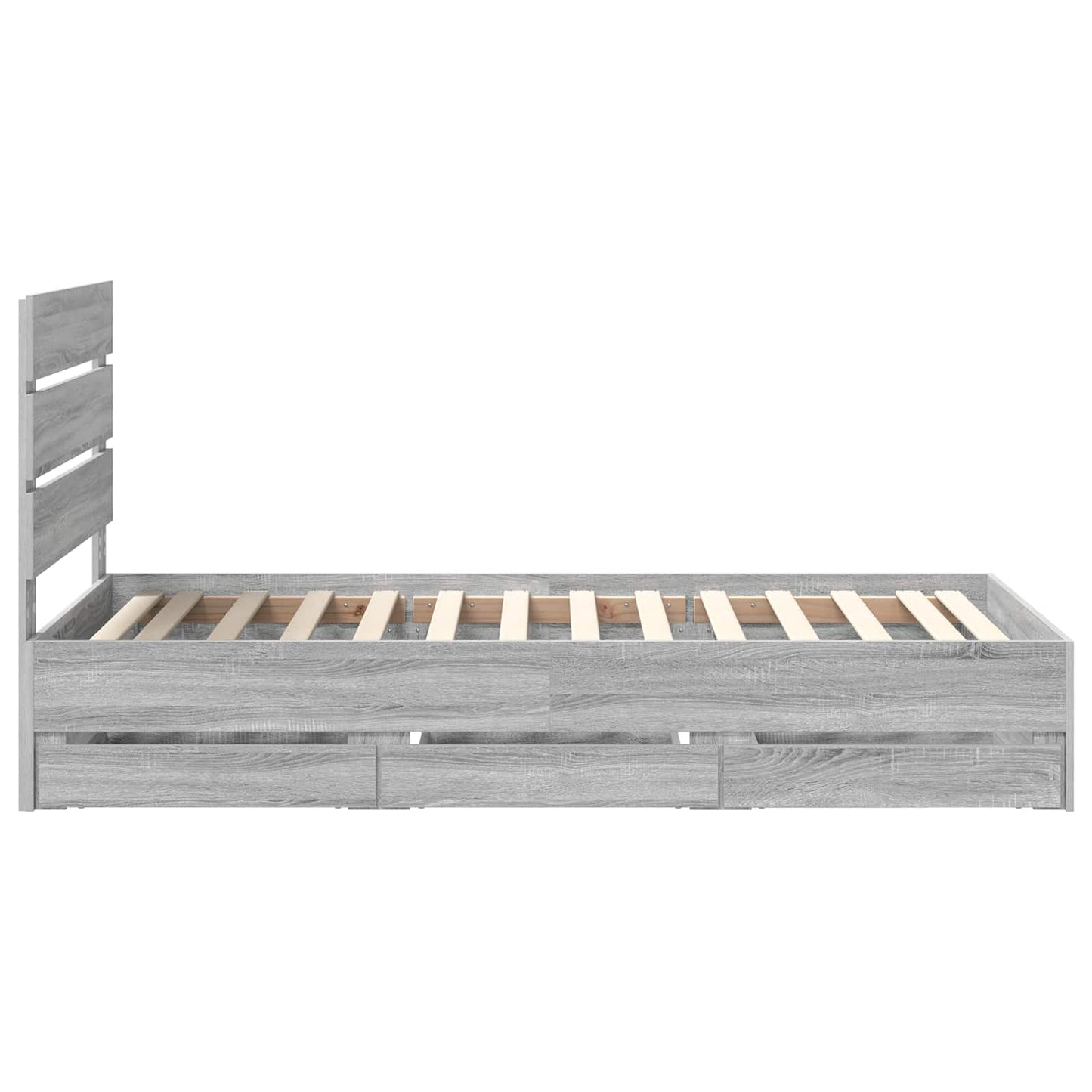 Struttura del letto con cassetto Grigio Sonoma 75 x 190 cm | homemem39