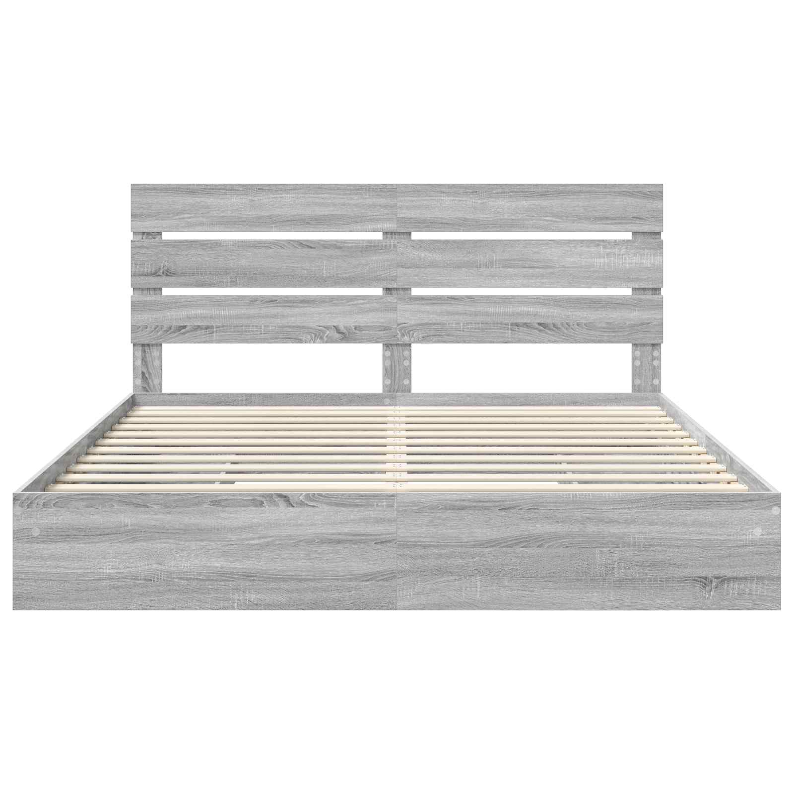Letto con Contenitore con testiera Grigio Sonoma 200 x 200 cm | homemem39