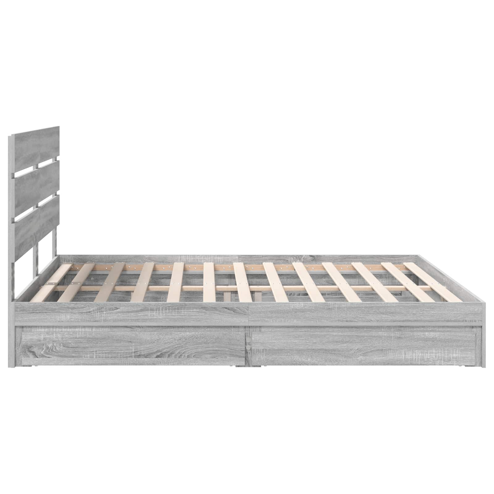 Letto con Contenitore con testiera Grigio Sonoma 200 x 200 cm | homemem39