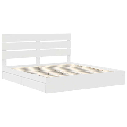 Letto con Contenitore Bianco 180 x 200 cm Legno multistrato | homemem39