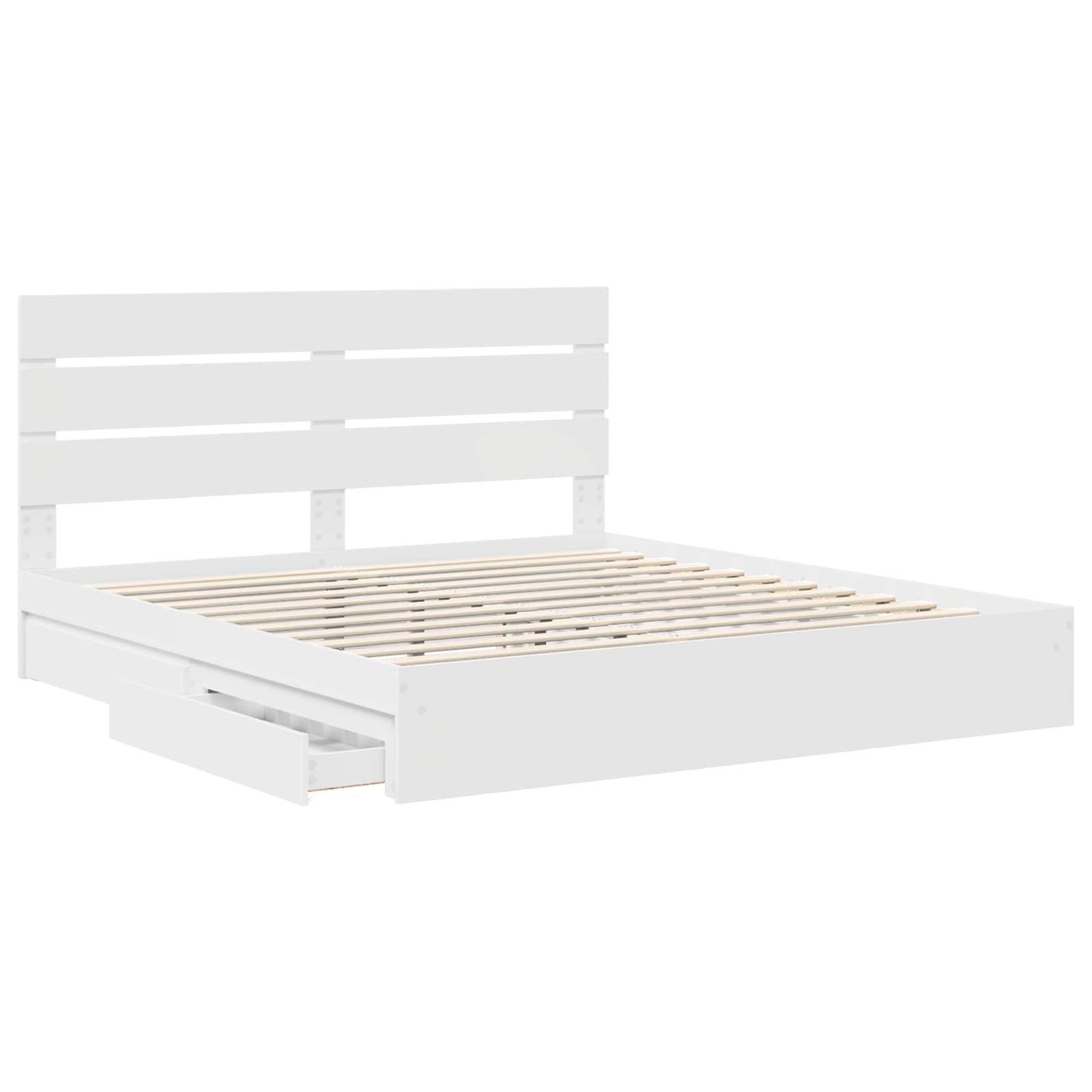 Letto con Contenitore Bianco 180 x 200 cm Legno multistrato | homemem39