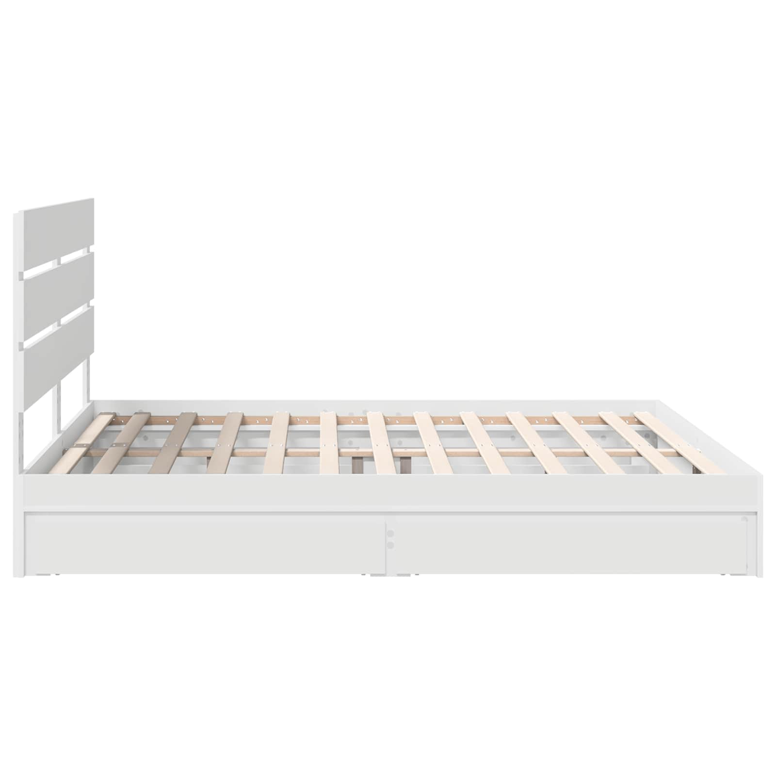 Letto con Contenitore Bianco 180 x 200 cm Legno multistrato | homemem39