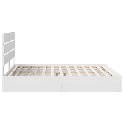 Letto con Contenitore Bianco 180 x 200 cm Legno multistrato | homemem39
