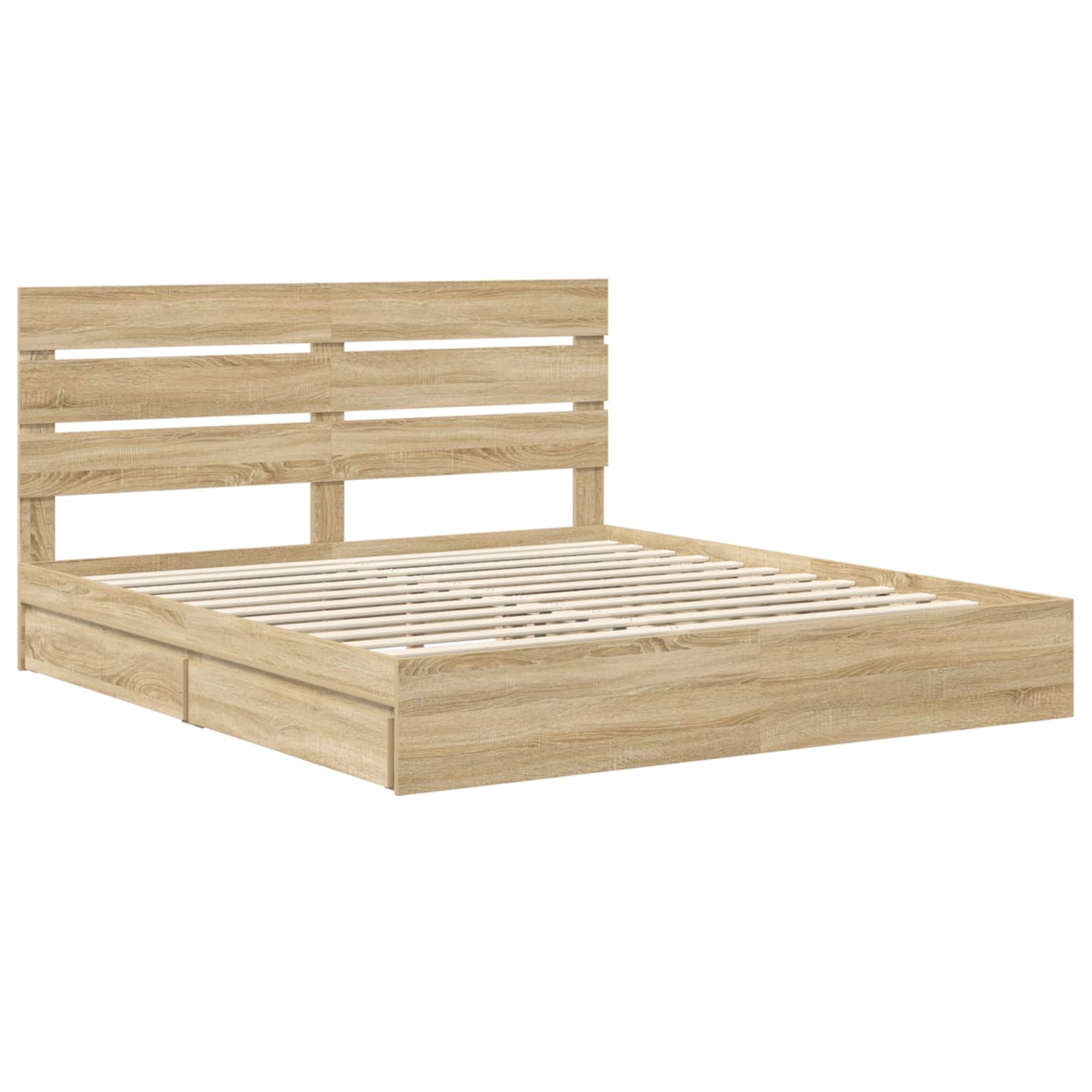 Letto con Contenitore con testiera Rovere Sonoma 180 x 200 cm | homemem39