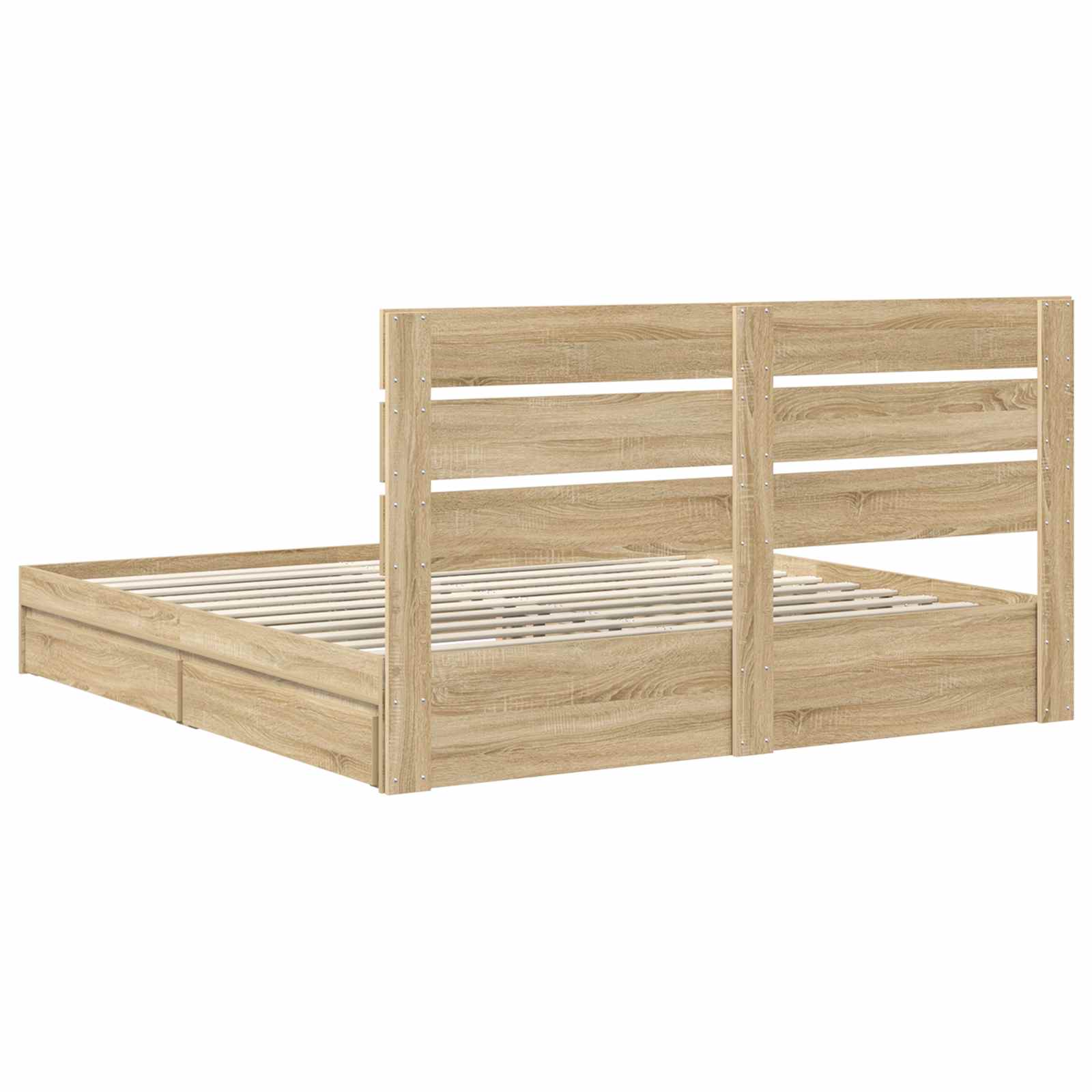 Letto con Contenitore con testiera Rovere Sonoma 180 x 200 cm | homemem39