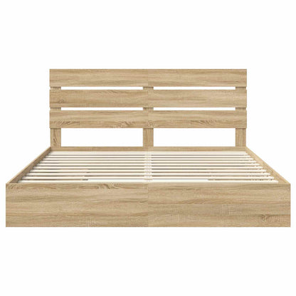 Letto con Contenitore con testiera Rovere Sonoma 180 x 200 cm | homemem39