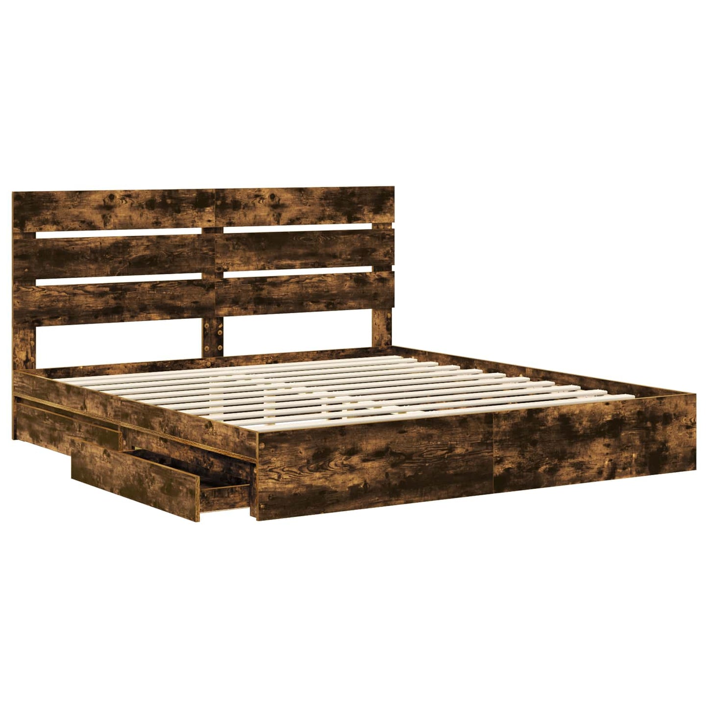 Letto con Contenitore con testiera Rovere fumé 180 x 200 cm | homemem39
