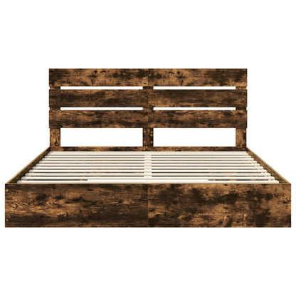 Letto con Contenitore con testiera Rovere fumé 180 x 200 cm | homemem39