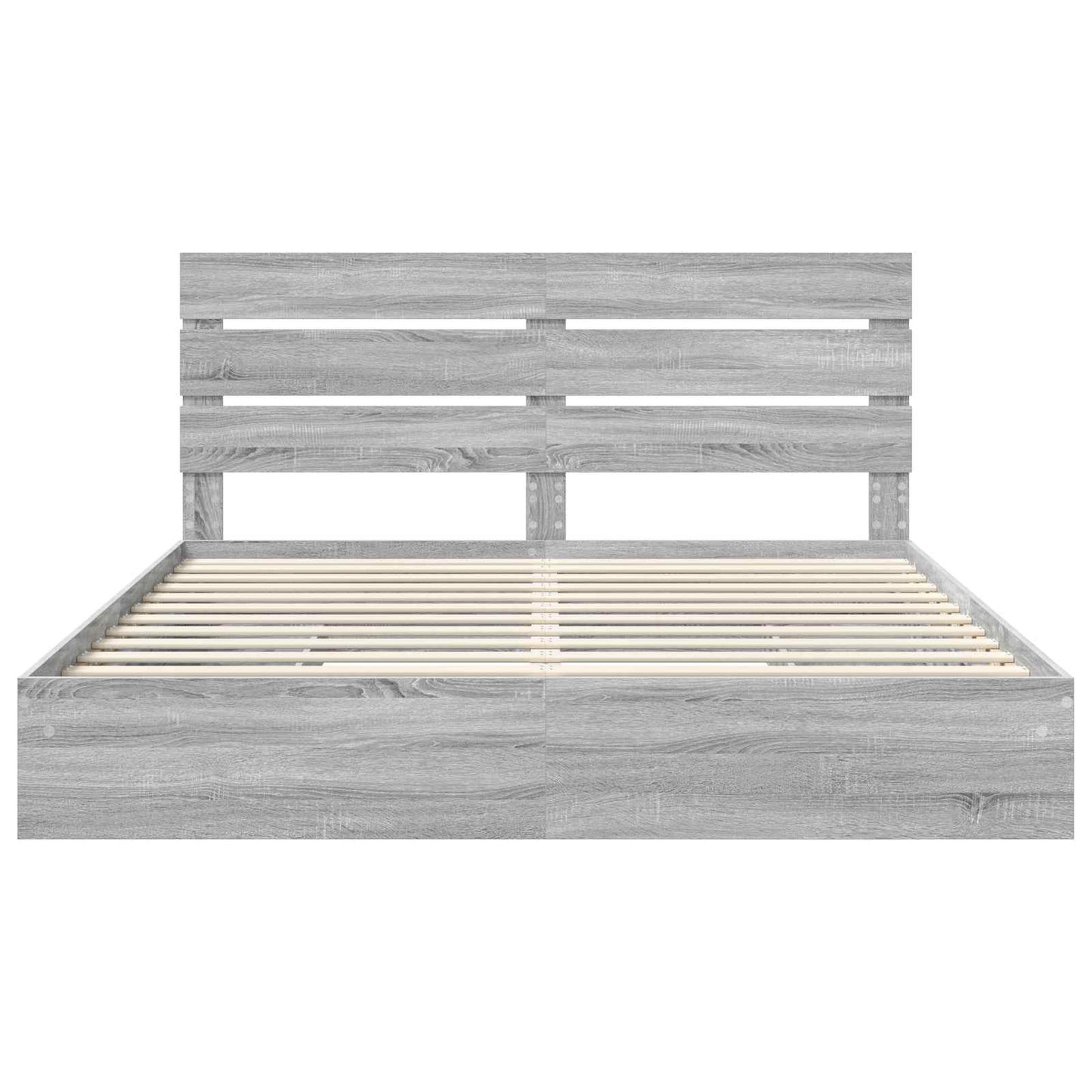 Letto con Contenitore con testiera Grigio Sonoma 180 x 200 cm | homemem39