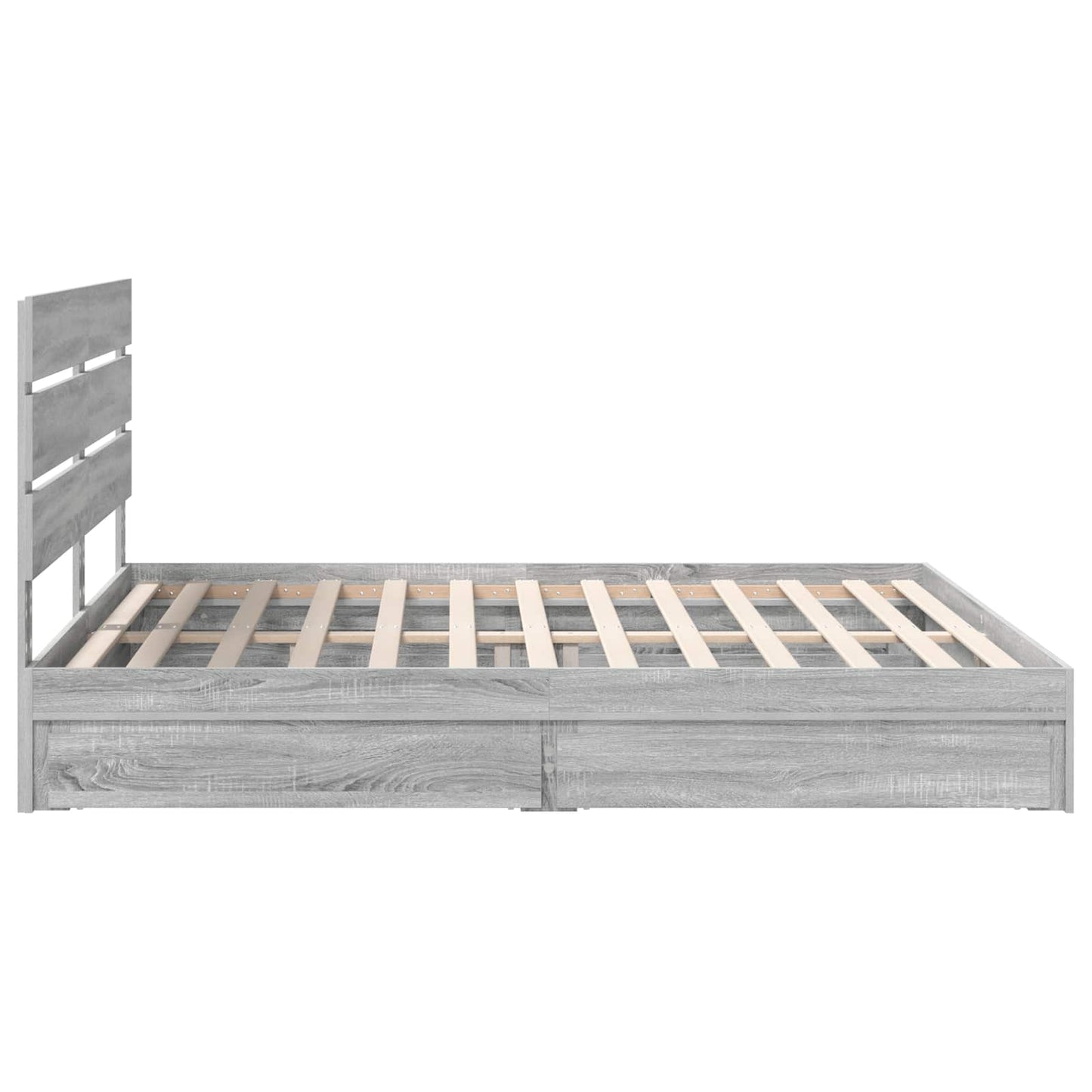 Letto con Contenitore con testiera Grigio Sonoma 180 x 200 cm