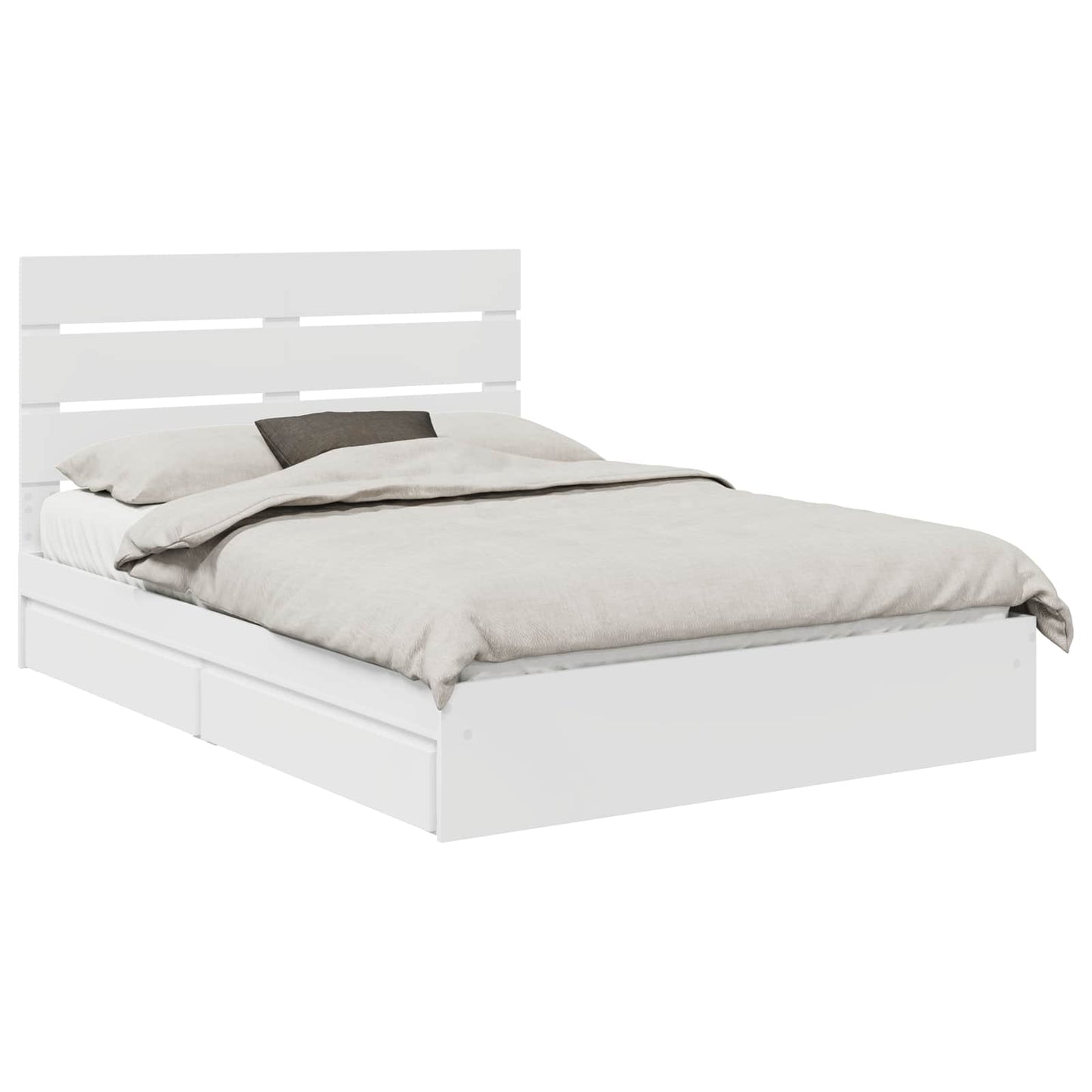 Letto con Contenitore Bianco 160 x 200 cm Legno multistrato | homemem39
