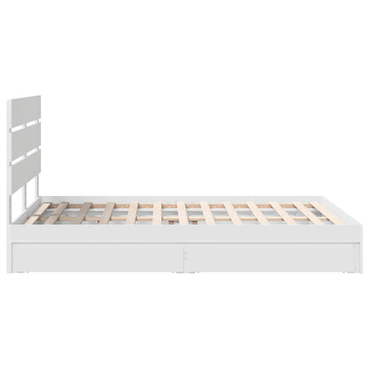 Letto con Contenitore Bianco 160 x 200 cm Legno multistrato | homemem39