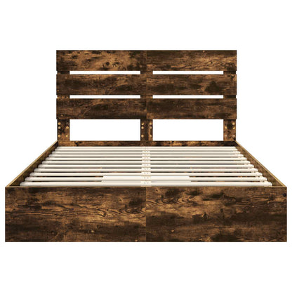 Letto con Contenitore con testiera Rovere fumé 160 x 200 cm | homemem39