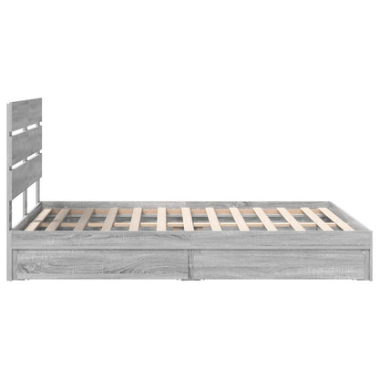 Letto con Contenitore con testiera Grigio Sonoma 160 x 200 cm | homemem39