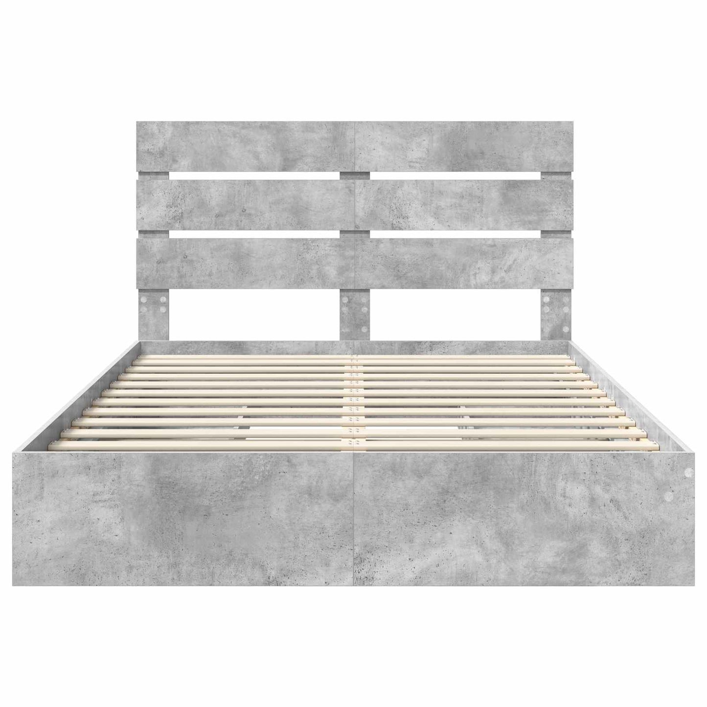 Letto con Contenitore con testiera Grigio cemento 150 x 200 cm | homemem39