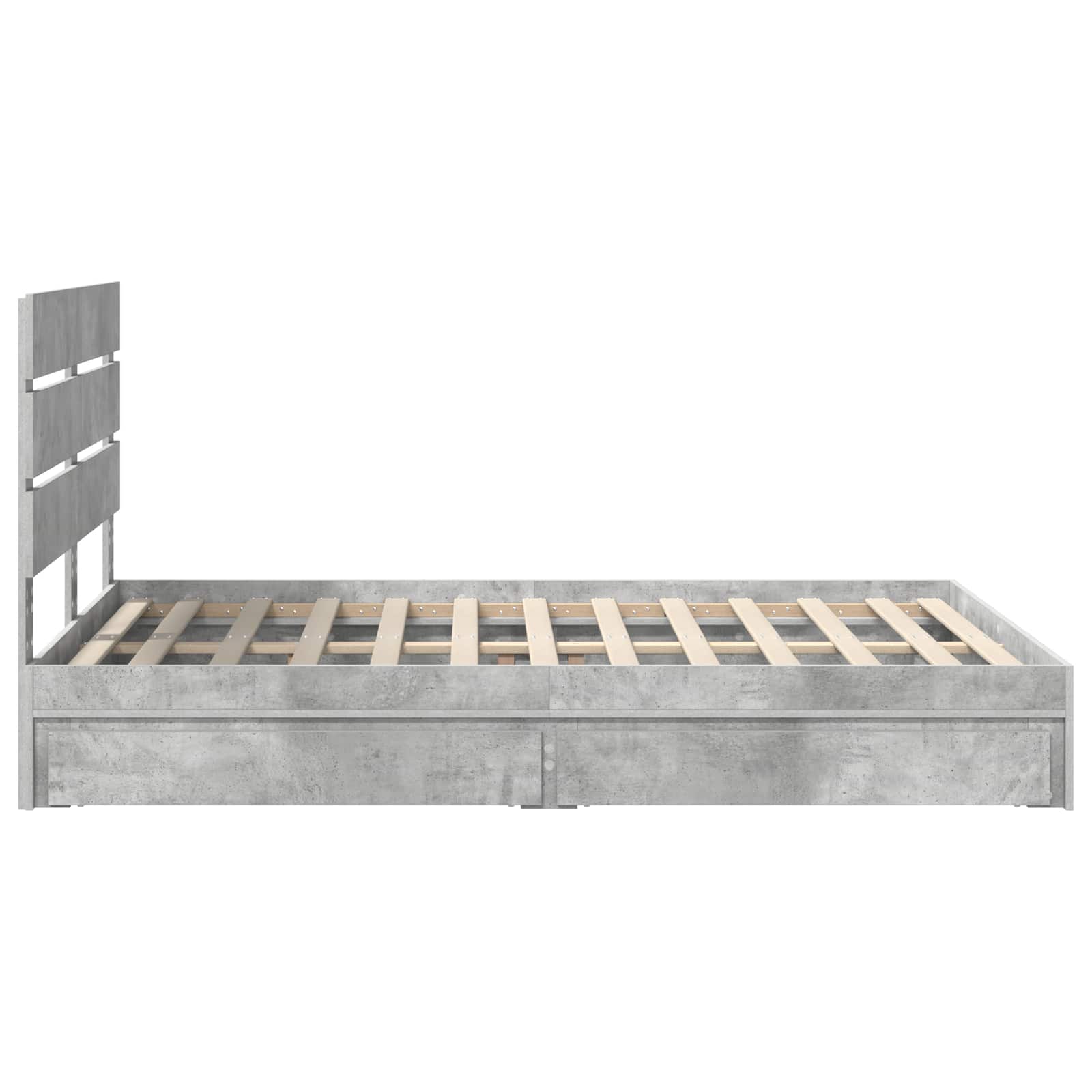 Letto con Contenitore con testiera Grigio cemento 150 x 200 cm | homemem39