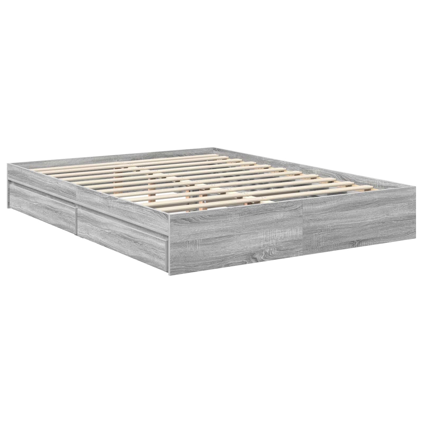 Letto con Contenitore con testiera Grigio Sonoma 150 x 200 cm | homemem39