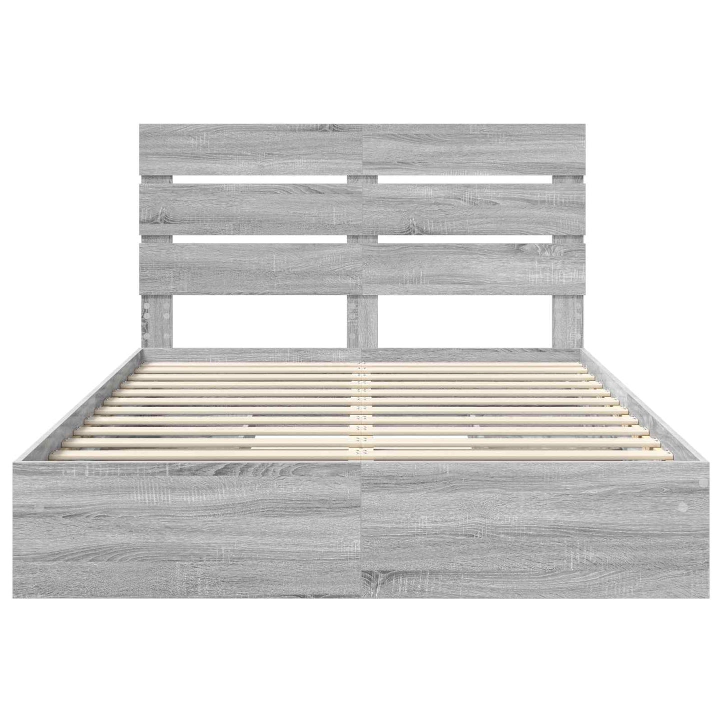 Letto con Contenitore con testiera Grigio Sonoma 150 x 200 cm | homemem39