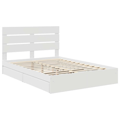 Letto con Contenitore Bianco 140 x 200 cm Legno multistrato | homemem39