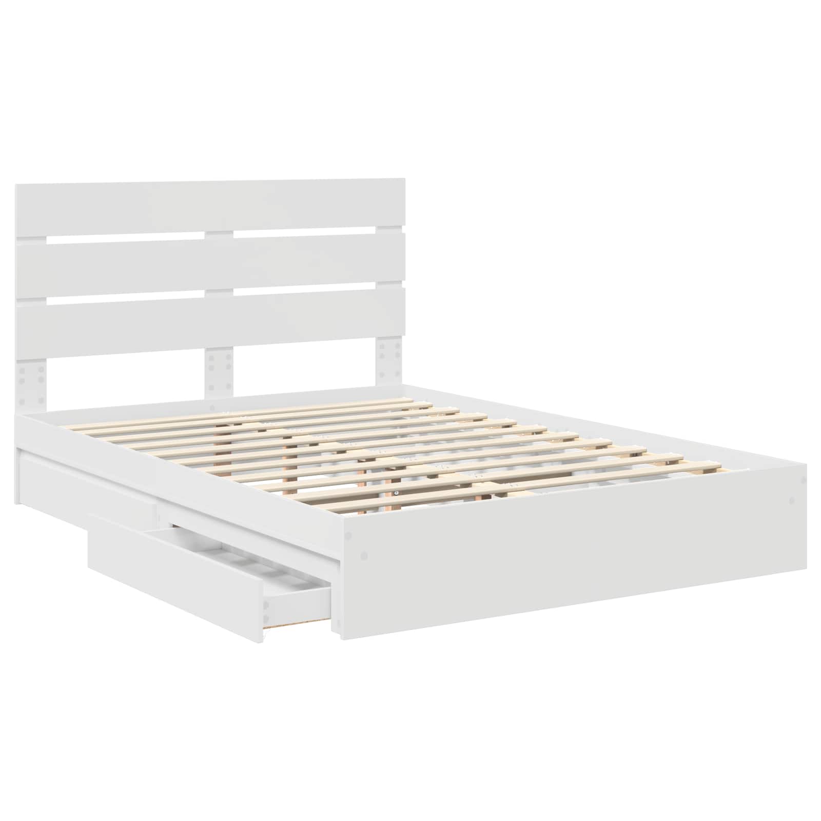 Letto con Contenitore Bianco 140 x 200 cm Legno multistrato | homemem39