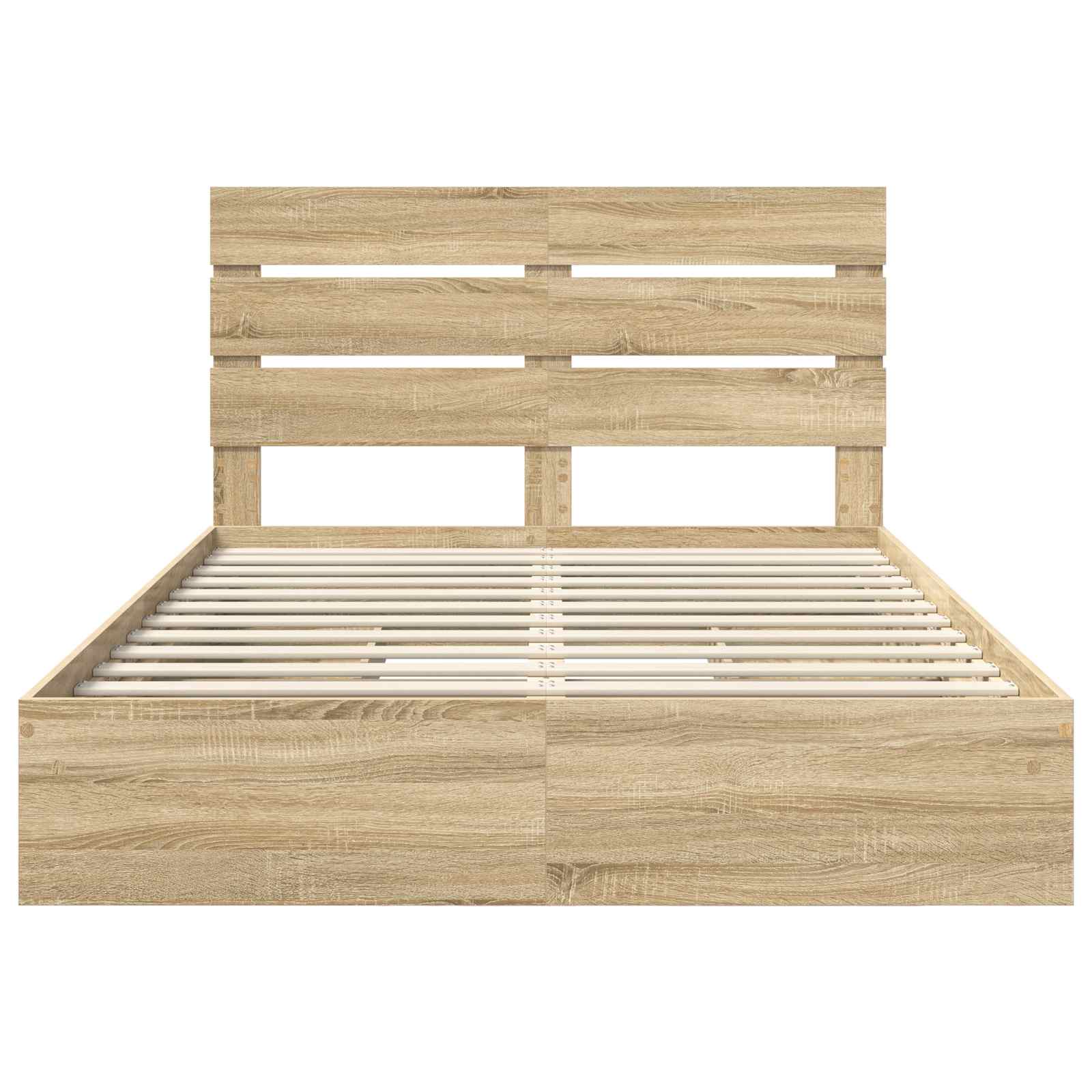 Letto con Contenitore con testiera Rovere Sonoma 140 x 200 cm | homemem39