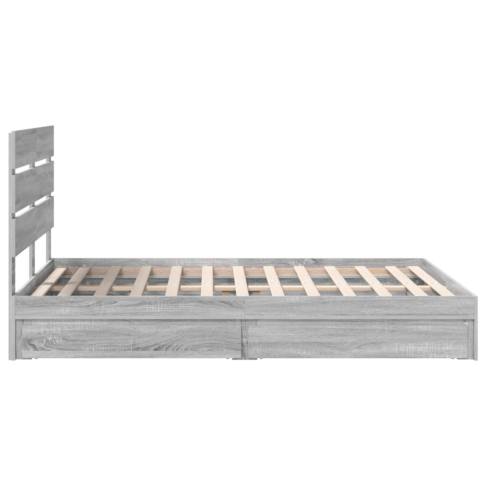 Letto con Contenitore con testiera Grigio Sonoma 140 x 200 cm | homemem39