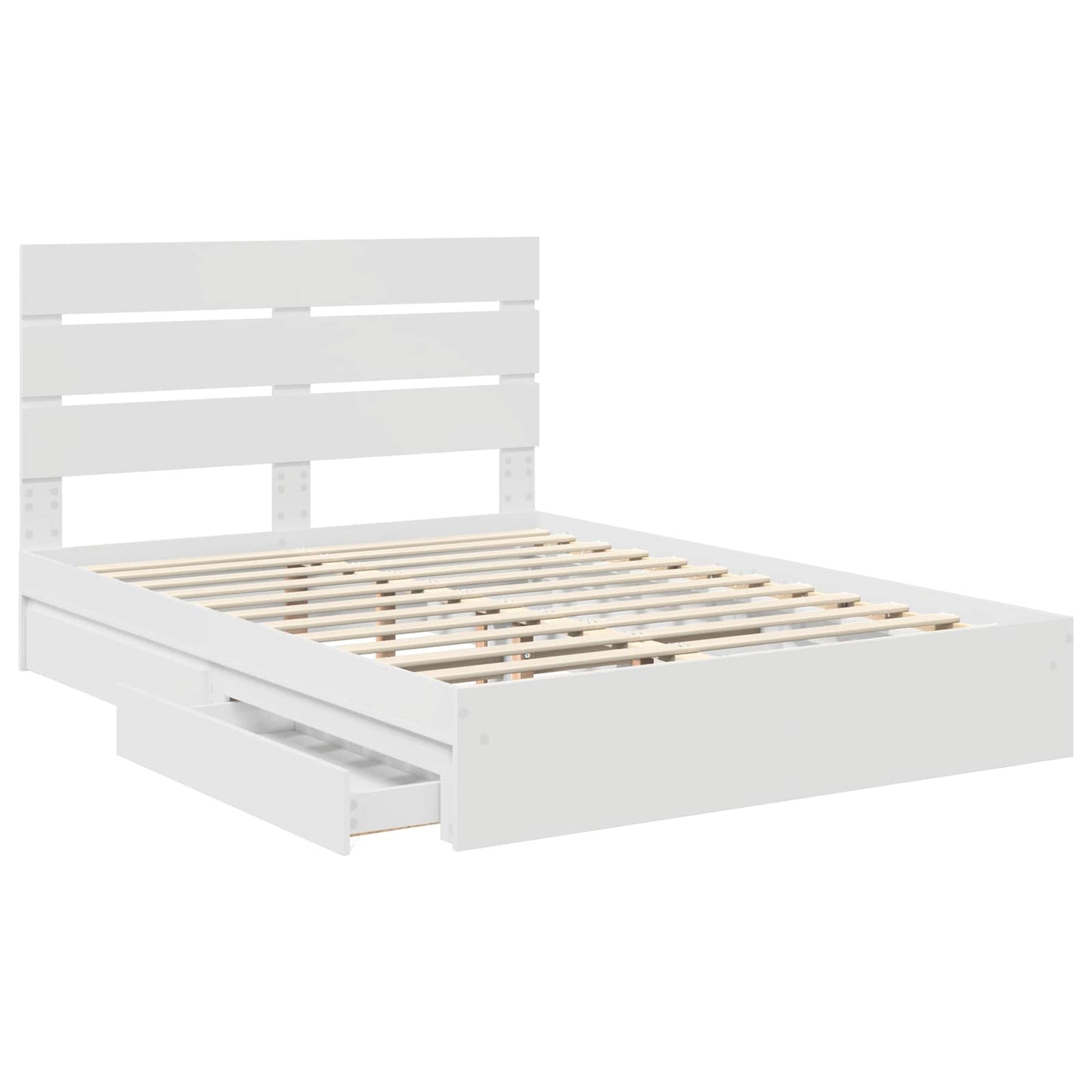 Letto con Contenitore Bianco 140 x 190 cm Legno multistrato | homemem39