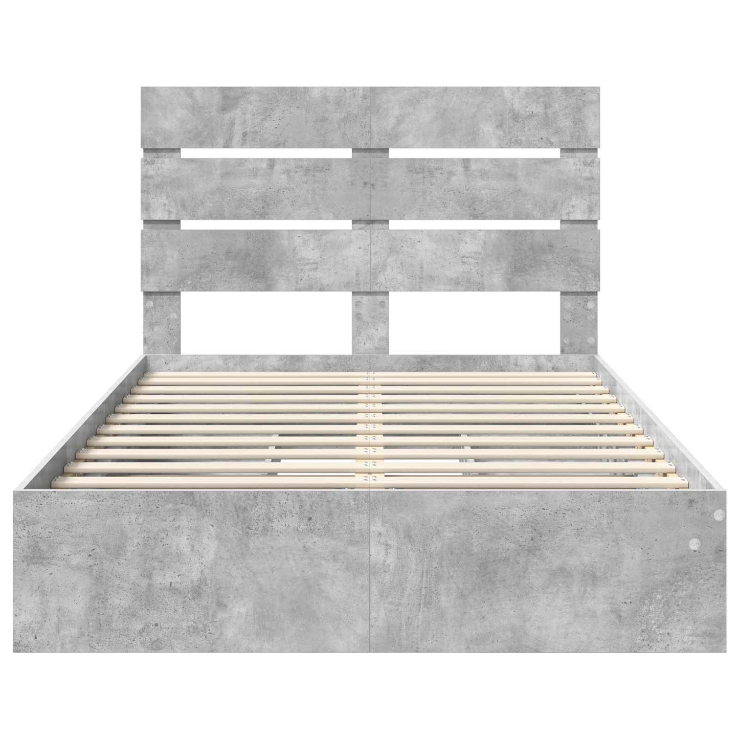 Letto con Contenitore con testiera Grigio cemento 135 x 190 cm | homemem39