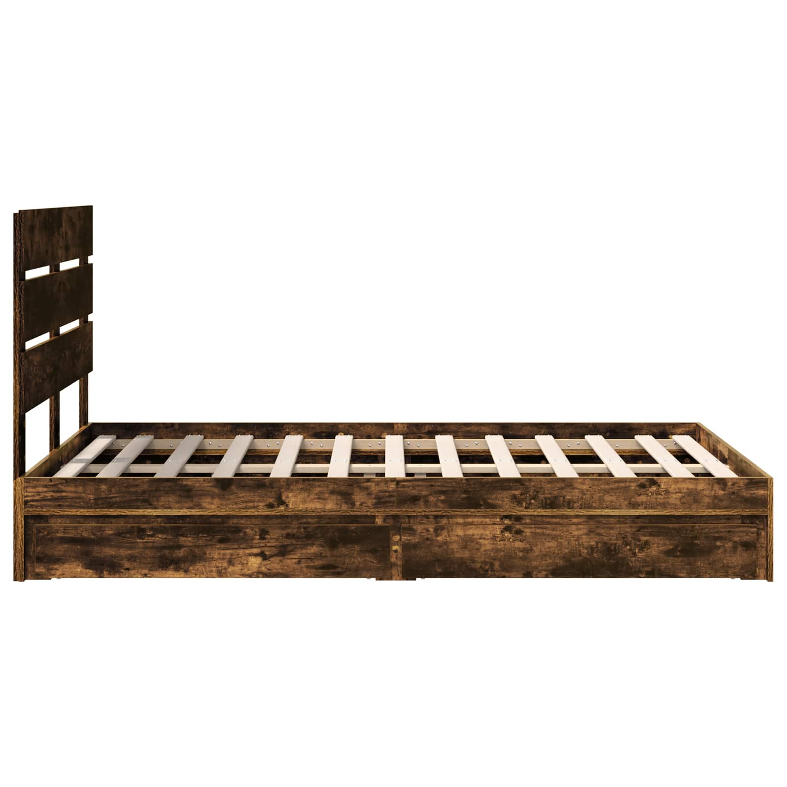 Letto con Contenitore con testiera Rovere fumé 135 x 190 cm | homemem39