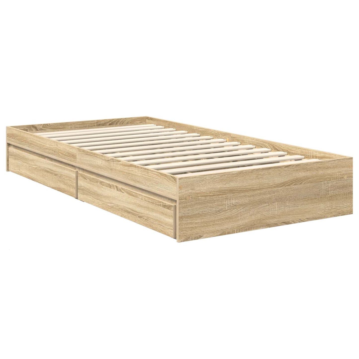 Letto con Contenitore con testiera Rovere Sonoma 100 x 200 cm | homemem39