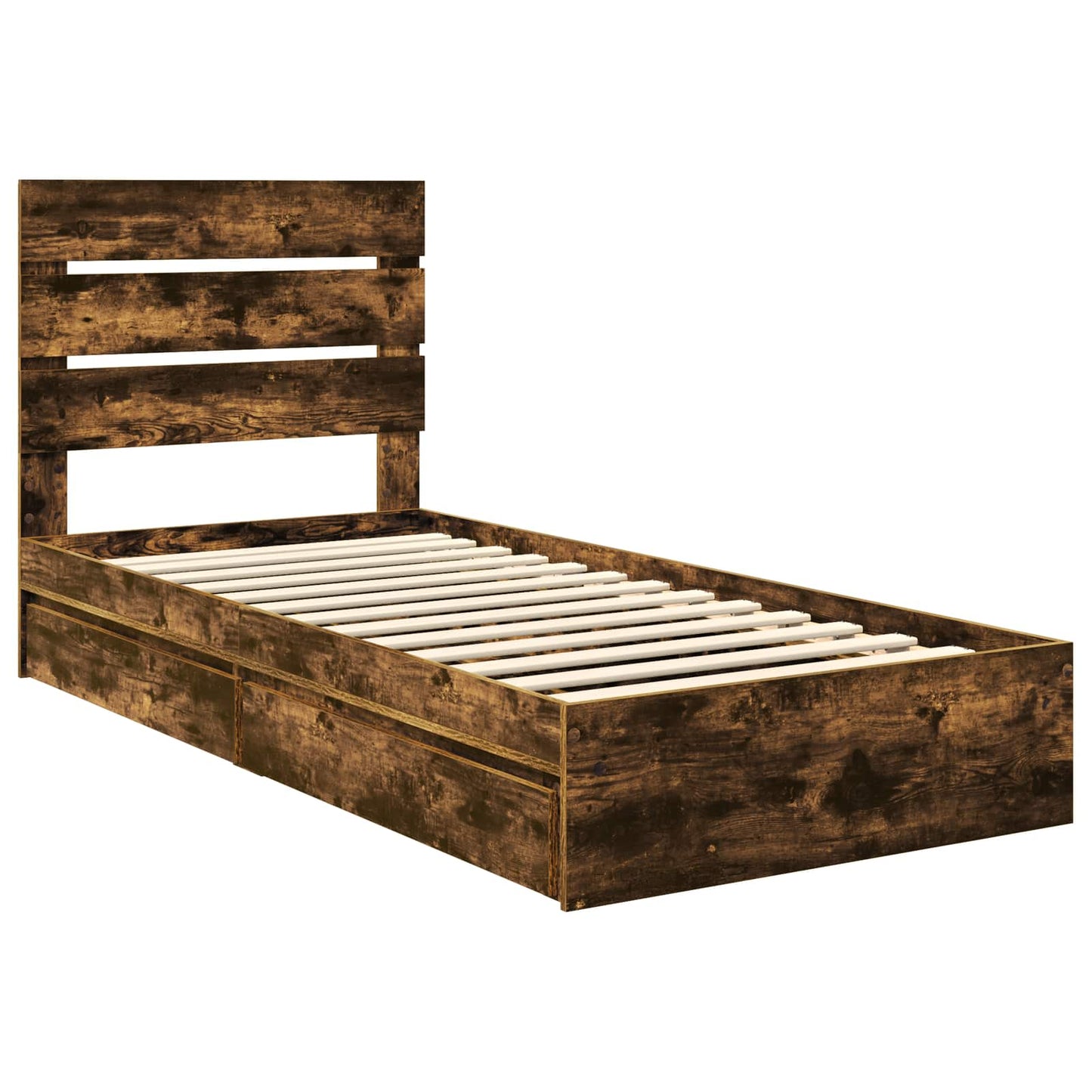 Letto con Contenitore con testiera Rovere fumé 100 x 200 cm | homemem39