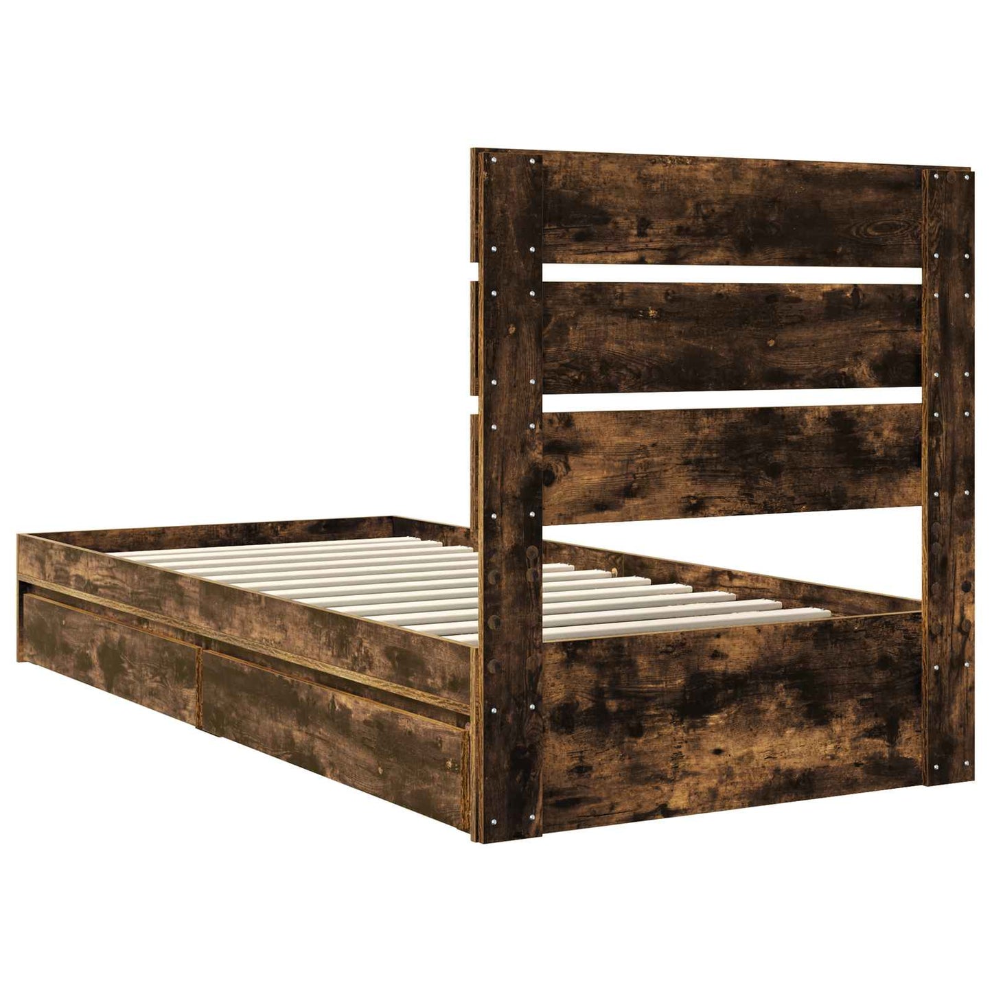 Letto con Contenitore con testiera Rovere fumé 100 x 200 cm | homemem39