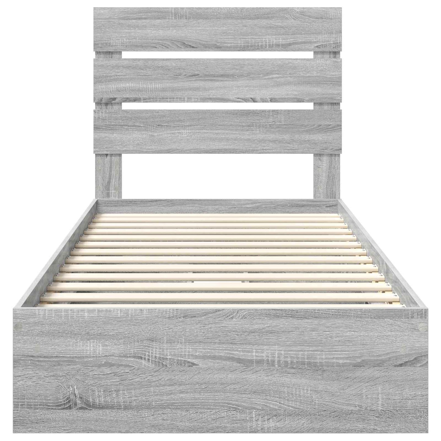 Letto con Contenitore con testiera Grigio Sonoma 100 x 200 cm | homemem39