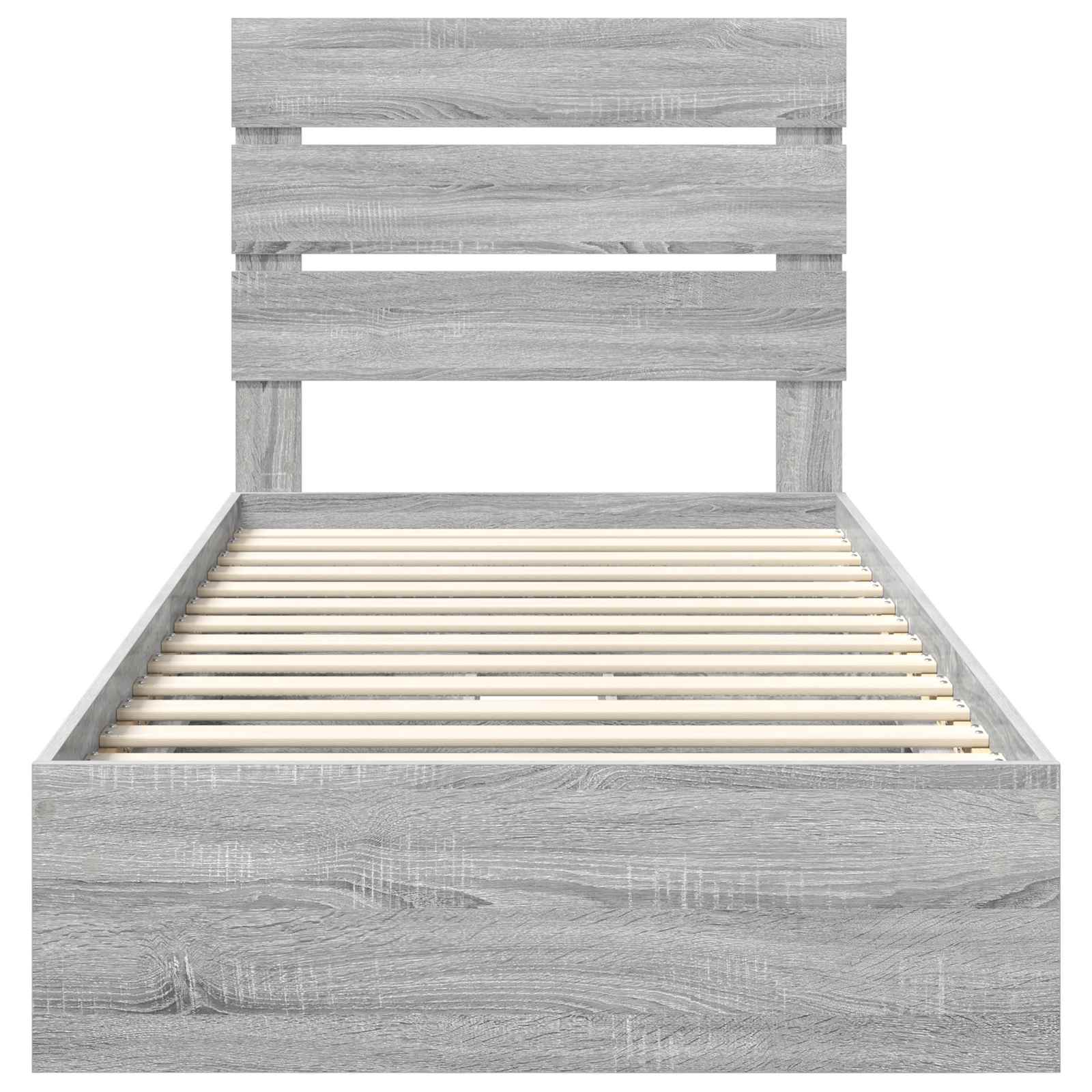 Letto con Contenitore con testiera Grigio Sonoma 100 x 200 cm | homemem39