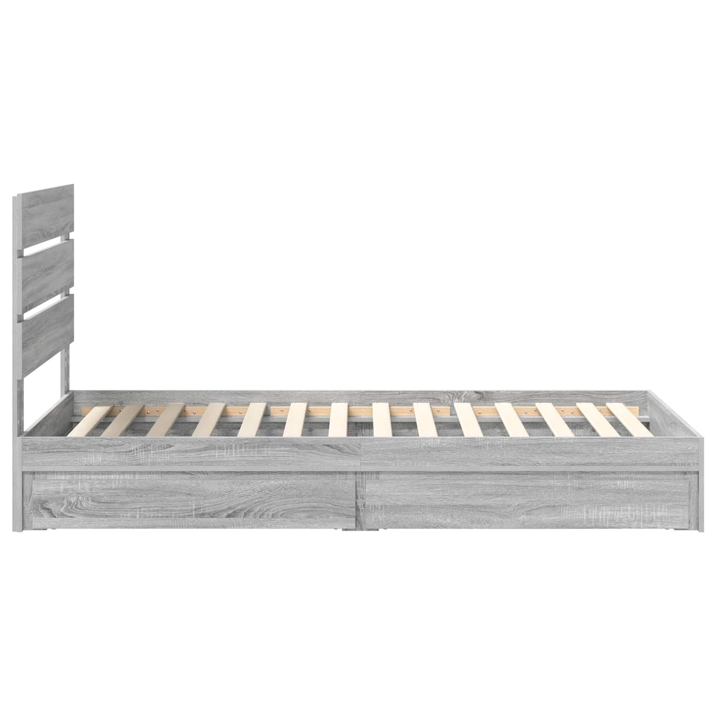 Letto con Contenitore con testiera Grigio Sonoma 100 x 200 cm | homemem39