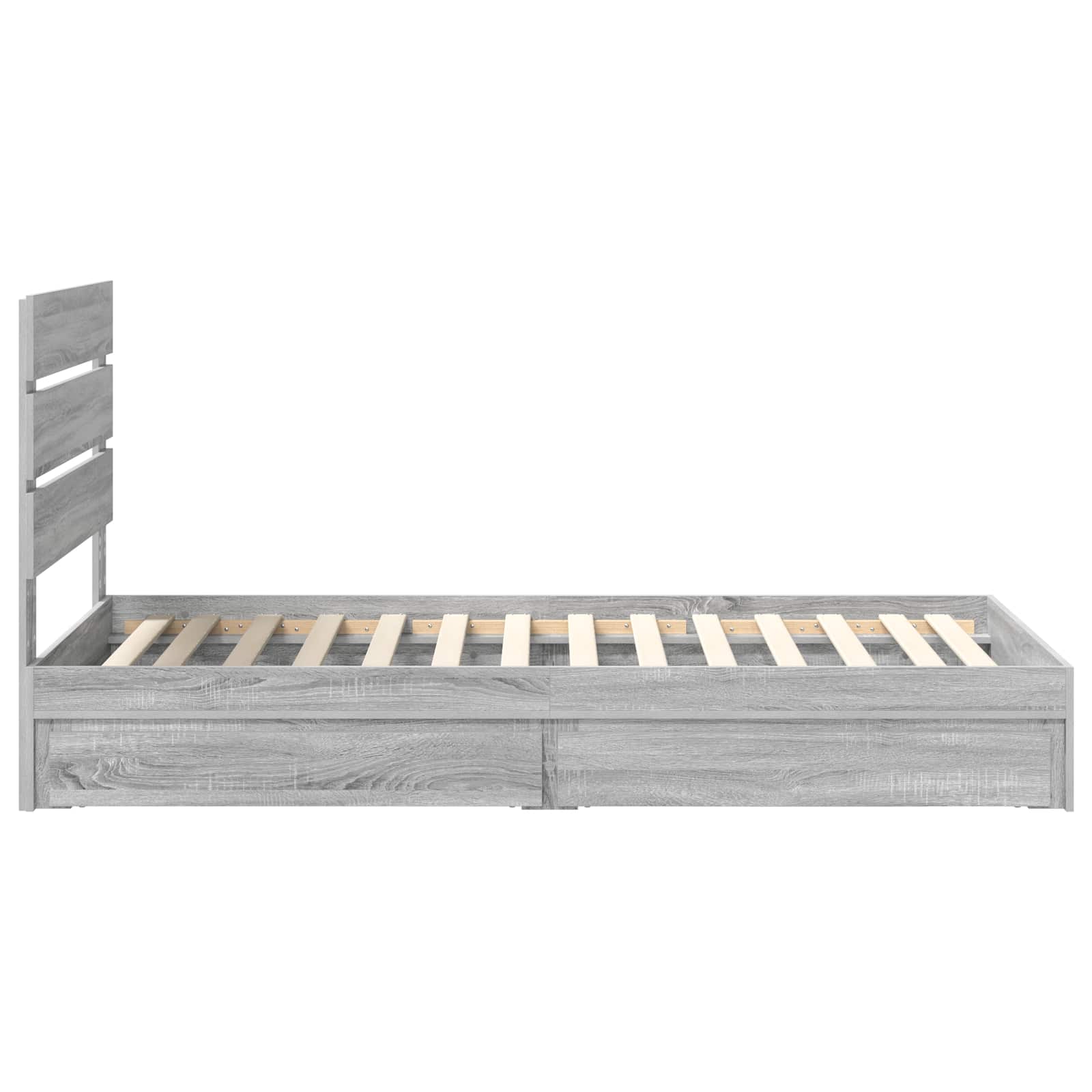 Letto con Contenitore con testiera Grigio Sonoma 100 x 200 cm | homemem39