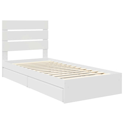 Letto con Contenitore Bianco 90 x 200 cm Legno multistrato | homemem39