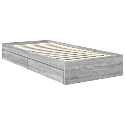 Letto con Contenitore con testiera Grigio Sonoma 90 x 190 cm | homemem39