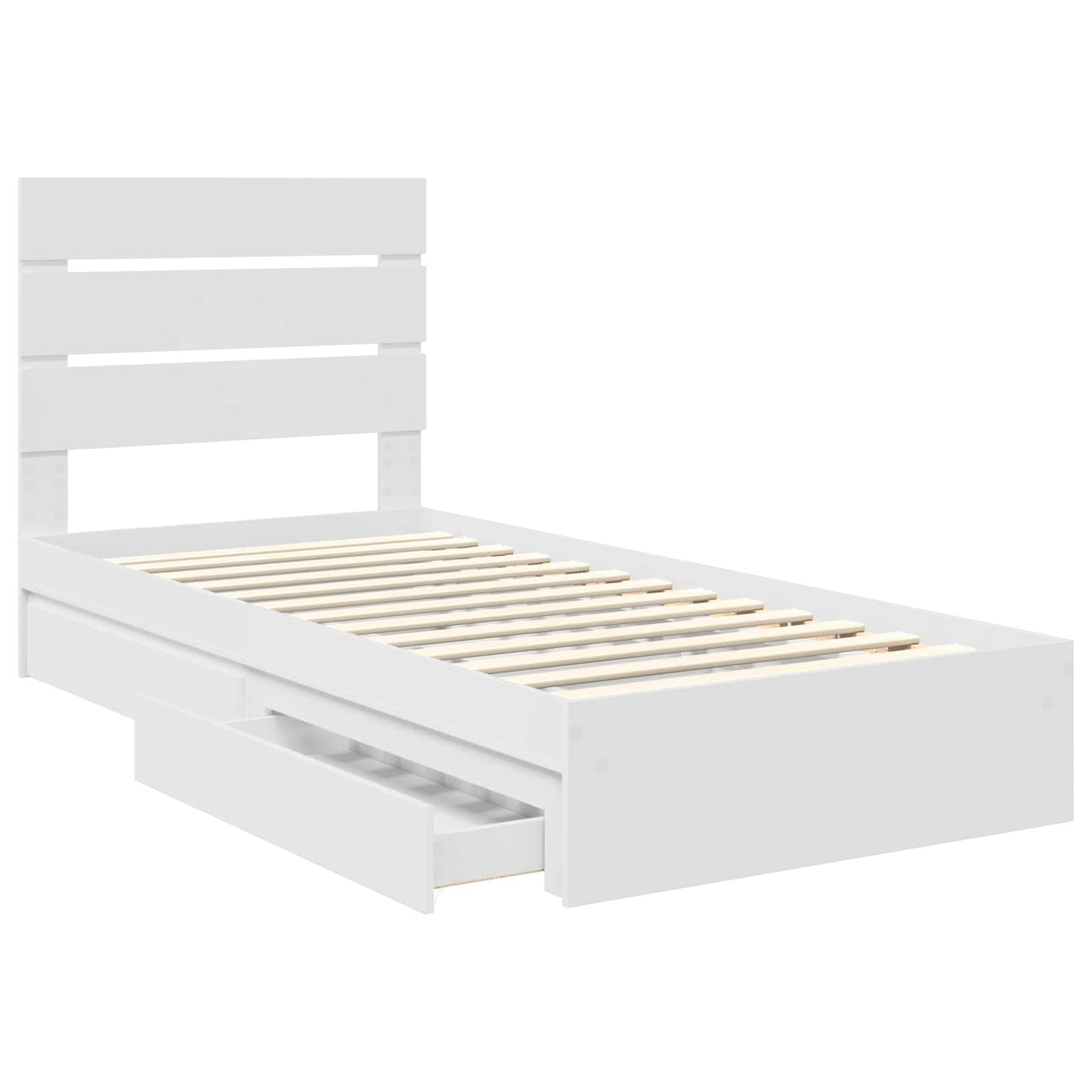 Letto con Contenitore Bianco 70 x 190 cm Legno multistrato | homemem39