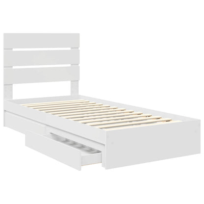 Letto con Contenitore Bianco 70 x 190 cm Legno multistrato | homemem39