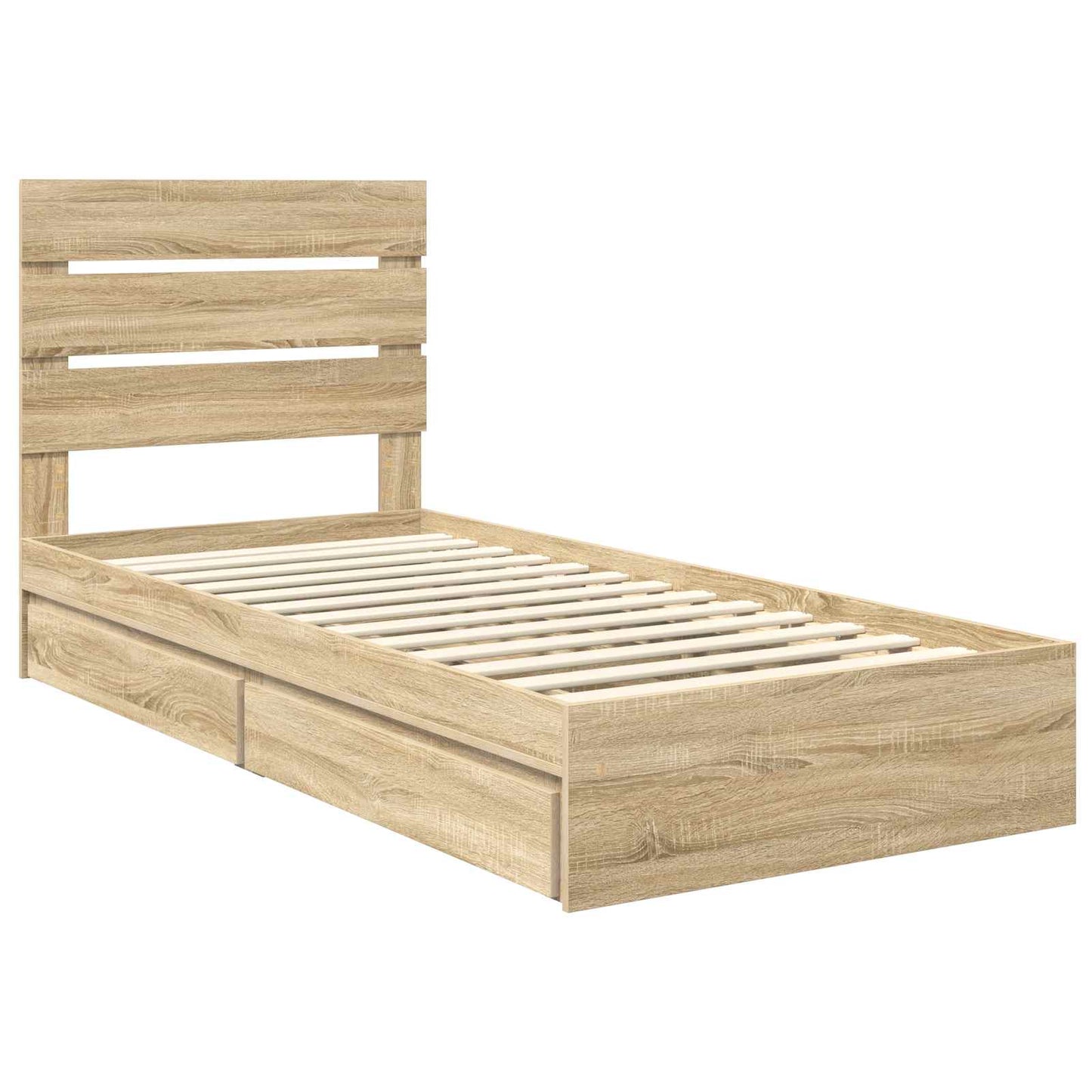 Letto con Contenitore con testiera Rovere Sonoma 70 x 190 cm | homemem39