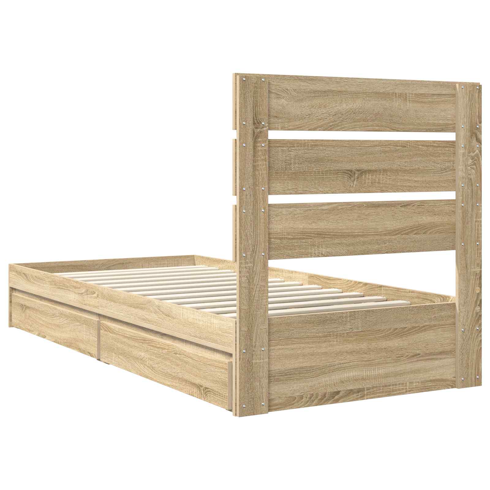 Letto con Contenitore con testiera Rovere Sonoma 70 x 190 cm | homemem39