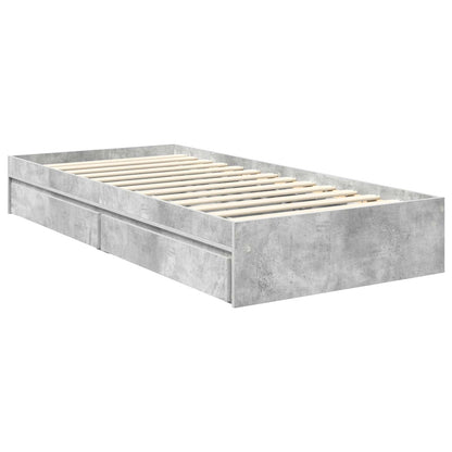 Letto con Contenitore con testiera Grigio cemento 70 x 190 cm | homemem39