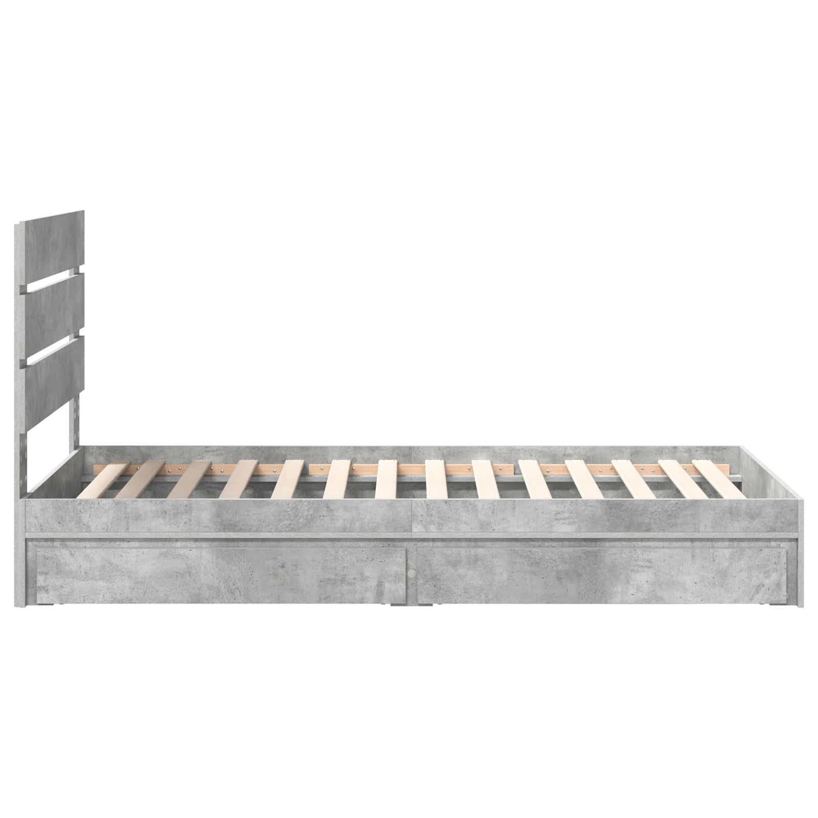 Letto con Contenitore con testiera Grigio cemento 70 x 190 cm | homemem39