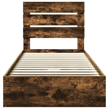 Letto con Contenitore Rovere fumé 70 x 190 cm Legno multistrato | homemem39