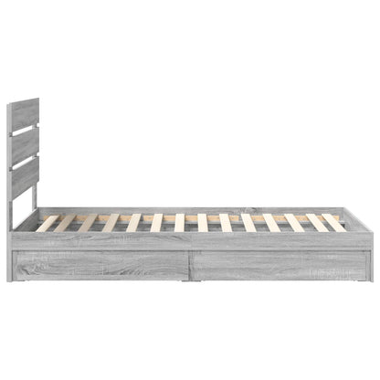 Letto con Contenitore con testiera Grigio Sonoma 70 x 190 cm | homemem39